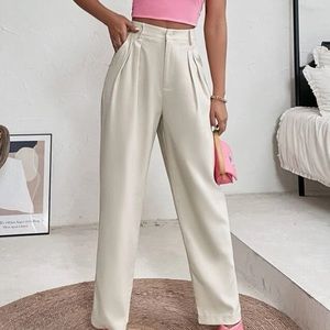 High Waist Plicated Detail Pants